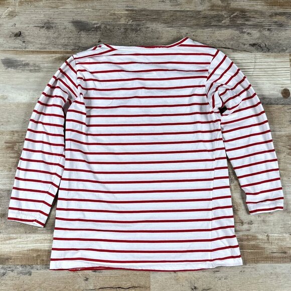 Cuffys Cape Cod Massachusetts Red & White Striped 3/4 Sleeve T-Shirt Size Small - Picture 2 of 4